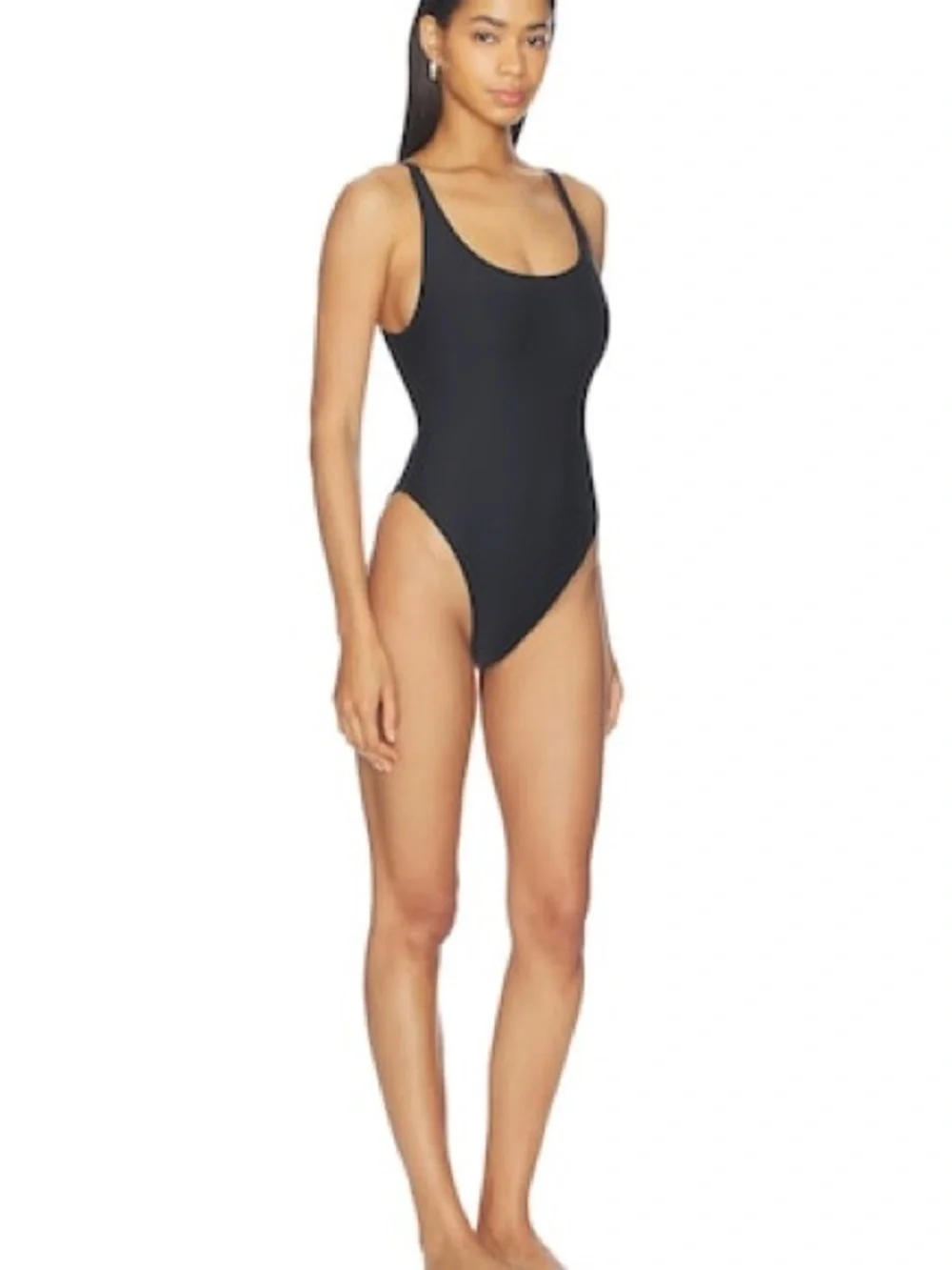 Signature swim scoop neck onepiece color onyx